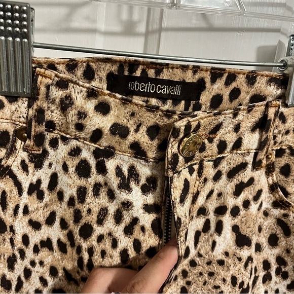 Roberto Cavalli Leopard Skinny Pants Jeans Hidden Spellout IT 42 US 6 B2 - Picture 6 of 13